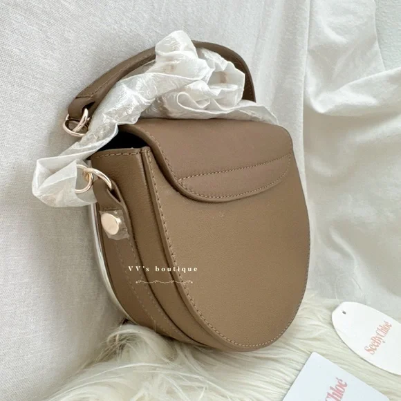 NWT See by Chloé Mara Evening Crossbody Bag Leather Suede Dark Khaki